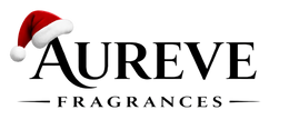 Aureve Fragrances logo with a Santa hat on a white background